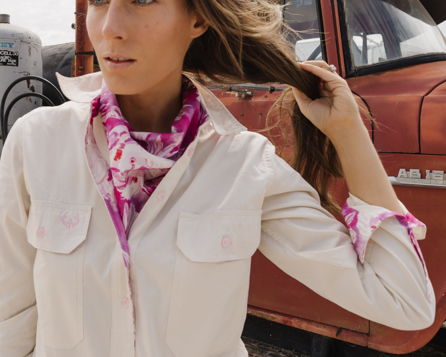 Corrina Full Button Shirt - Cockatoo Trim