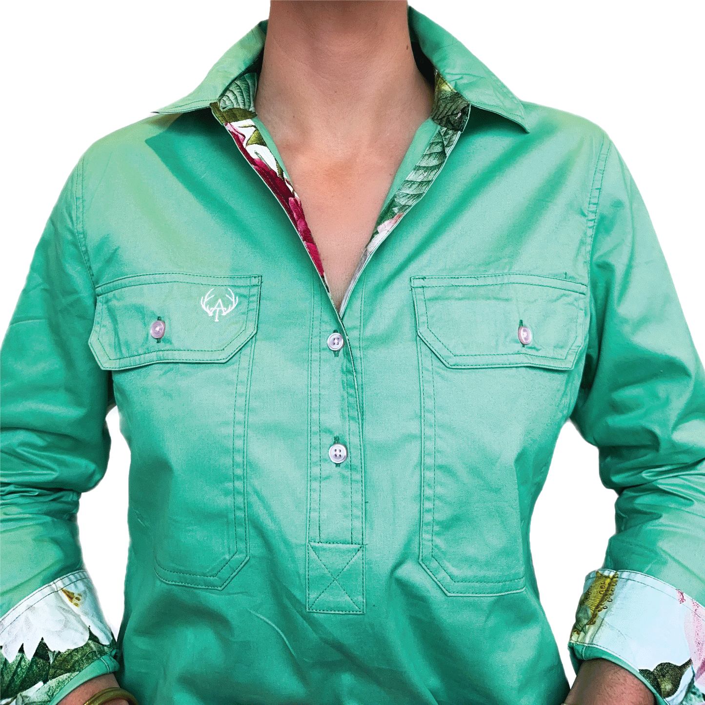 Simone Half Button Shirt