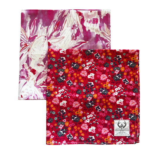 Neck Scarves Pack (2) - Red Floral & Cockatoo