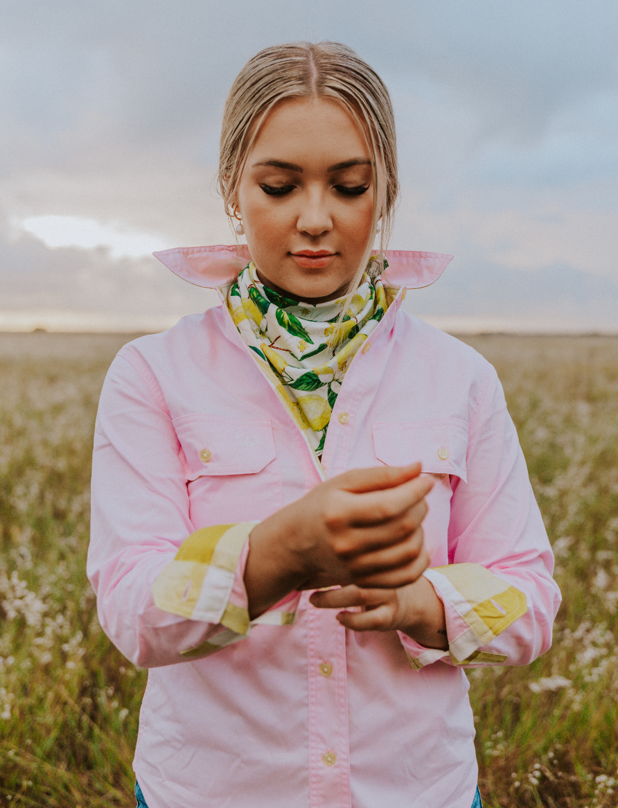 Jane Full Button Shirt - Mustard Trim