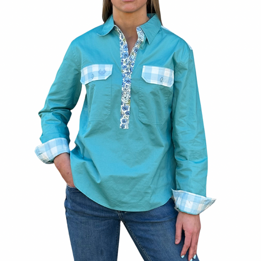 Bebe Half Button Shirt, view 1