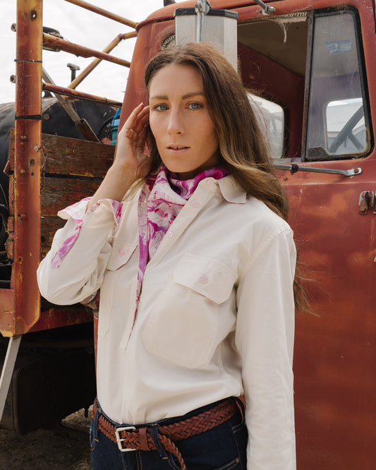 Corrina Full Button Shirt - Cockatoo Trim