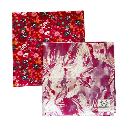 Neck Scarves Pack (2) - Red Floral & Cockatoo