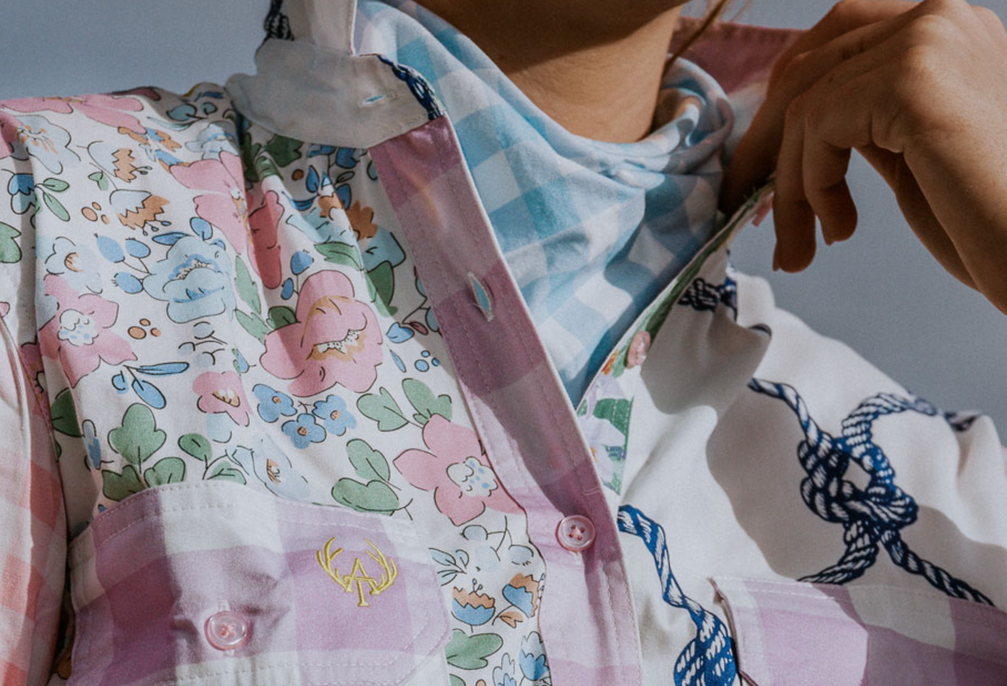 Neck Scarves Pack (2) - Palm Leaves & Blue Gingham