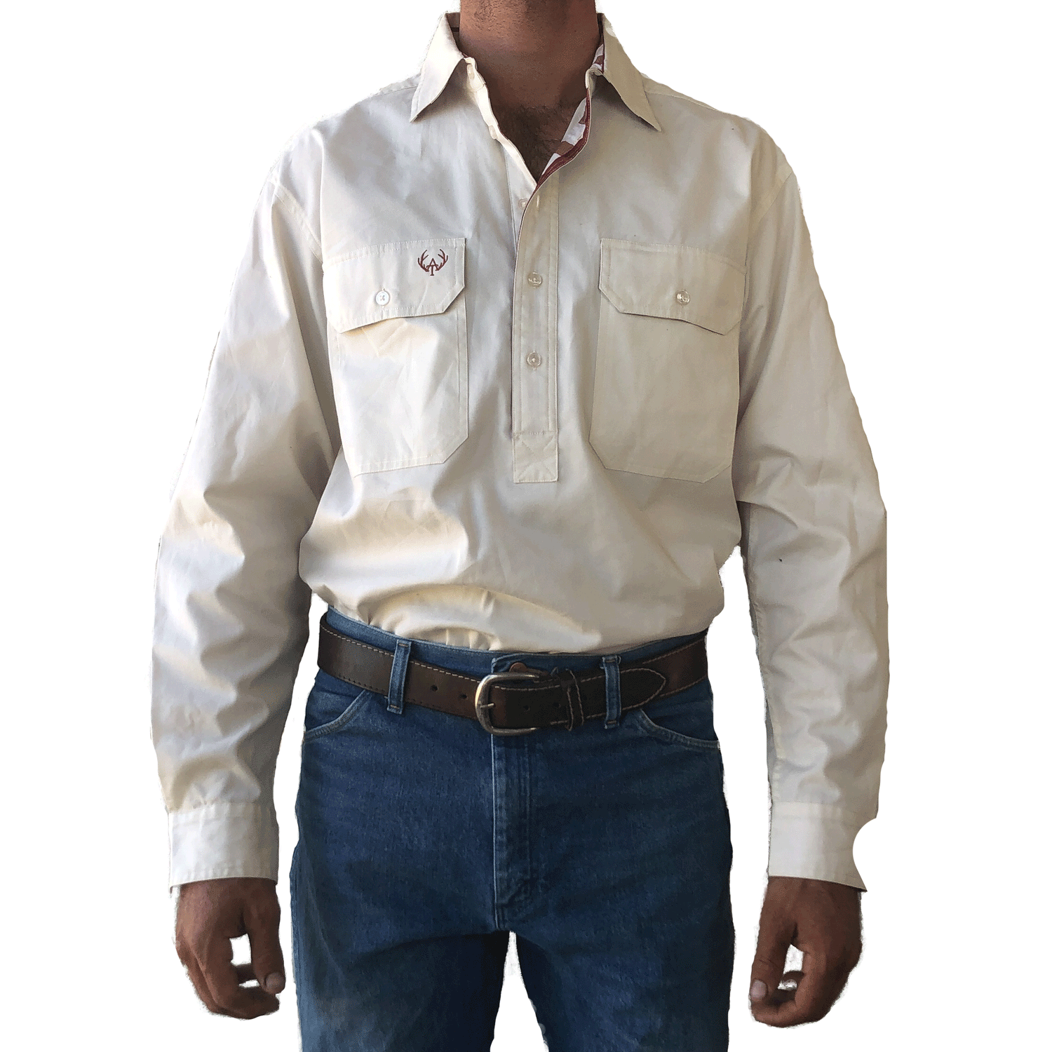 Rhodes Half Button Work Shirt - Antola Trading