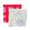 Neck Scarves (2) - Blue Florals & Fuschia Check