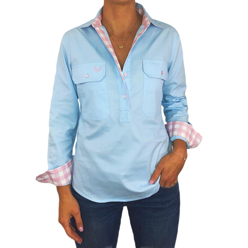 Emma - LADIES HALF Button Work Shirt - Antola Trading