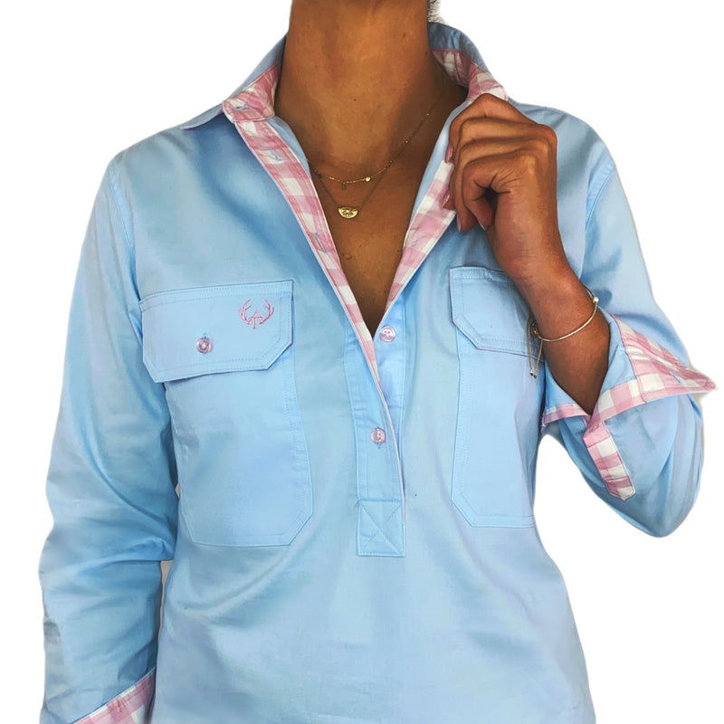 Emma - LADIES HALF Button Work Shirt - Antola Trading