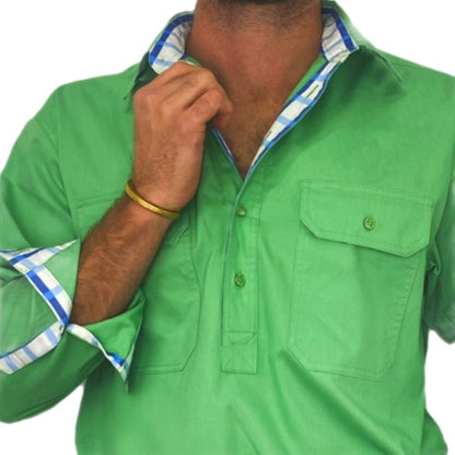 Bryce Half Button Work Shirt - Antola Trading