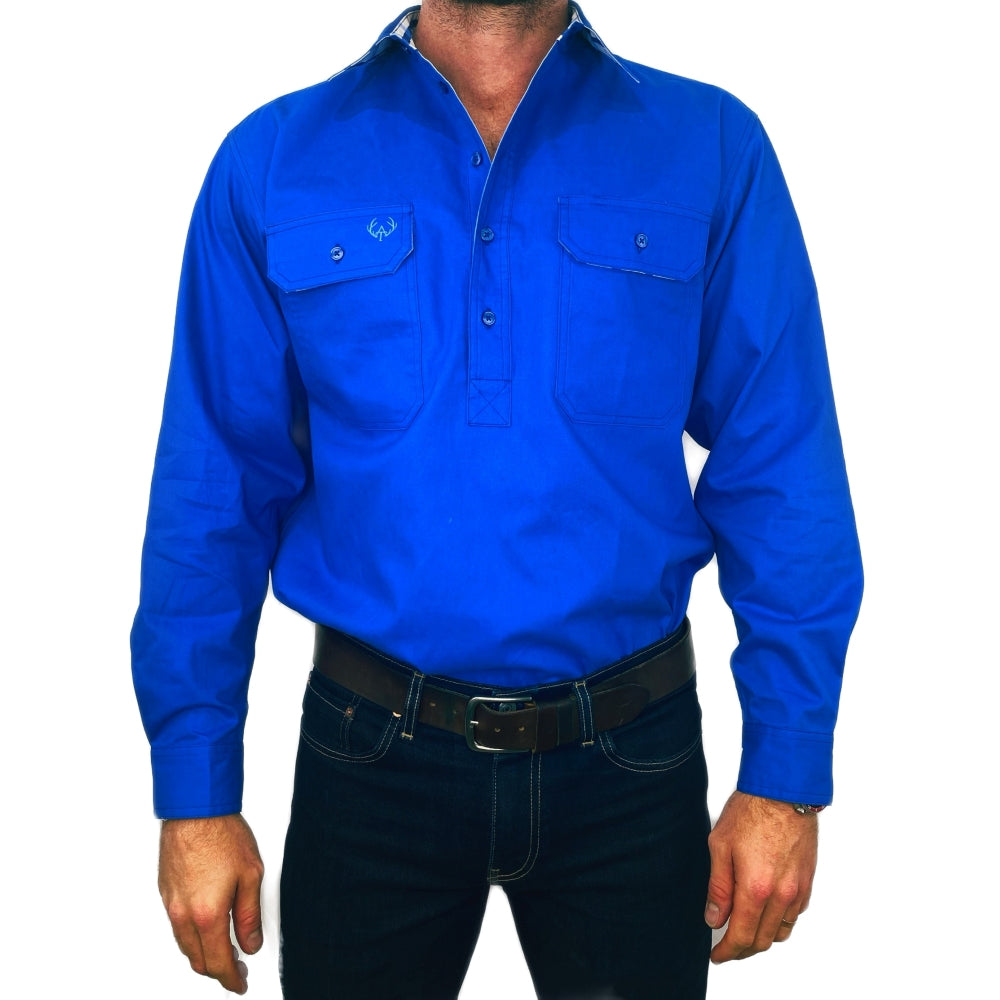 Matt Half Button Work Shirt - Antola Trading